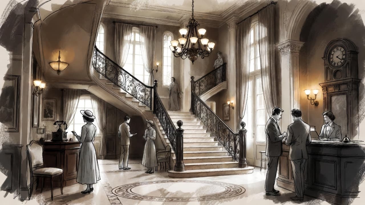 Illustrated grand hotel interior used as demo media for the Standard Double room